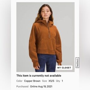 Scuba Oversized Half-Zip
Hoodie
Colour Copper Brown
Size XS/S